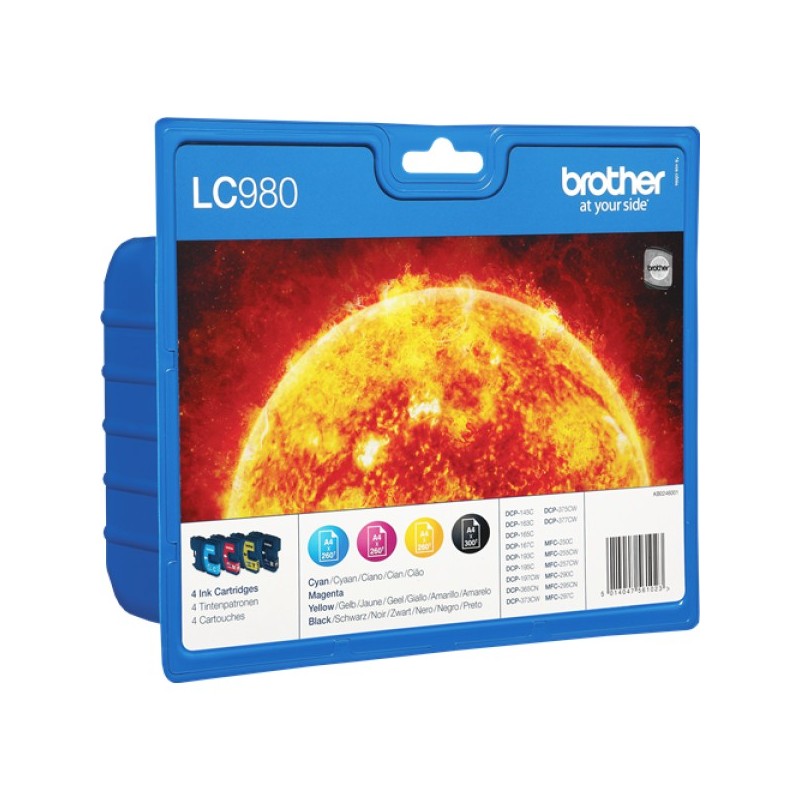 ORIGINAL Brother Multipack nero / ciano / magenta / giallo LC-980 LC980VALBPDR LC-980 BK/C/M/Y
