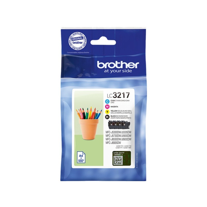 ORIGINAL Brother Multipack nero / ciano / magenta / giallo LC-3217 LC3217VALDR