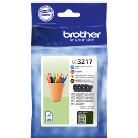 ORIGINAL Brother Multipack nero / ciano / magenta / giallo LC-3217 LC3217VALDR
