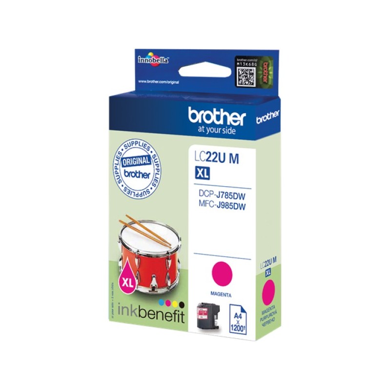 ORIGINAL Brother Cartuccia d'inchiostro magenta LC22UM LC-22U ~1200 Seiten