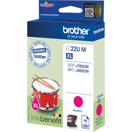 ORIGINAL Brother Cartuccia d'inchiostro magenta LC22UM LC-22U ~1200 Seiten