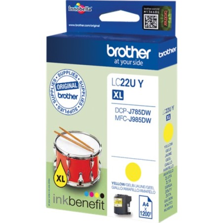 ORIGINAL Brother Cartuccia d'inchiostro giallo LC22UY LC-22U ~1200 Seiten