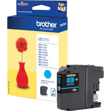 ORIGINAL Brother Cartuccia d'inchiostro ciano LC121C LC-121 ~300 Seiten 3,9ml