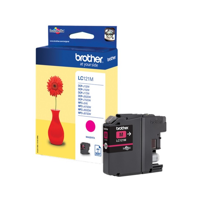 ORIGINAL Brother Cartuccia d'inchiostro magenta LC121M LC-121 ~300 Seiten 3,9ml