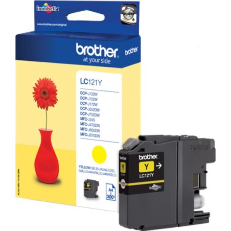 ORIGINAL Brother Cartuccia d'inchiostro giallo LC121Y LC-121 ~300 Seiten 3,9ml