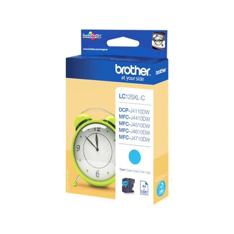 ORIGINAL Brother Cartuccia d'inchiostro ciano LC125XLC LC-125XL ~1200 Seiten