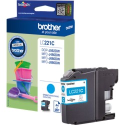 ORIGINAL Brother Cartuccia d'inchiostro ciano LC221C LC-221 ~260 Seiten 3,9ml