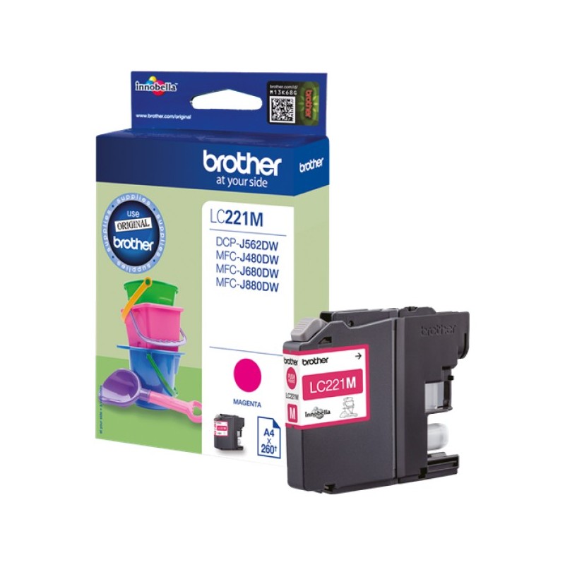 ORIGINAL Brother Cartuccia d'inchiostro magenta LC221M LC-221 ~260 Seiten 3,9ml