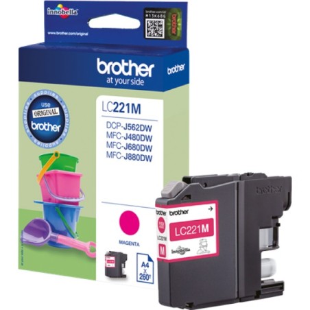ORIGINAL Brother Cartuccia d'inchiostro magenta LC221M LC-221 ~260 Seiten 3,9ml