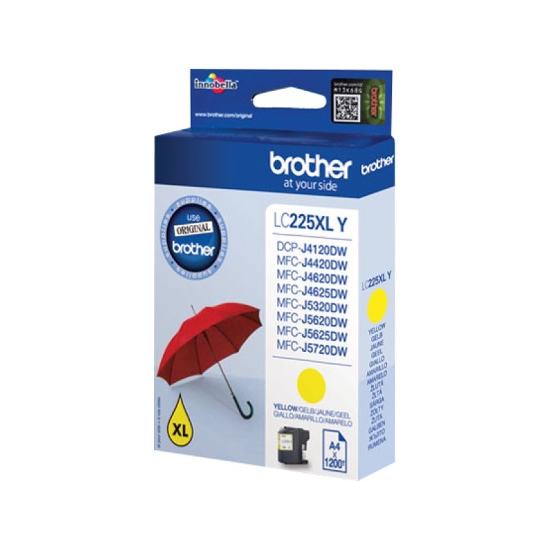 ORIGINAL Brother Cartuccia d'inchiostro giallo LC225XLY LC-225XL ~1200 Seiten 11,8ml