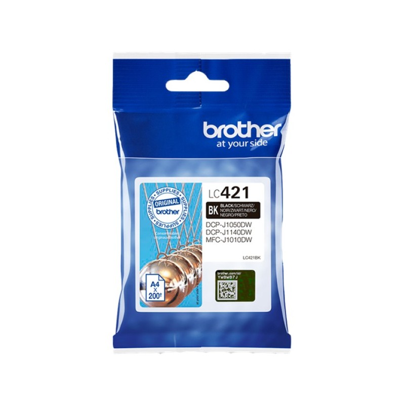 ORIGINAL Brother Cartuccia d'inchiostro nero LC421BK LC-421BK ~200 Seiten