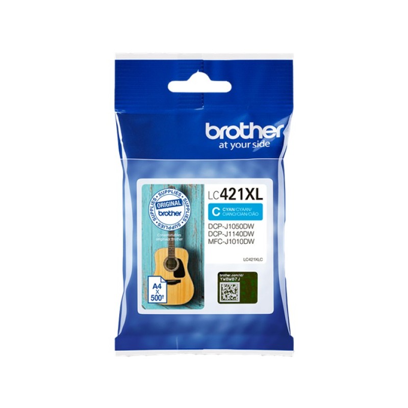 ORIGINAL Brother Cartuccia d'inchiostro ciano LC421XLC LC-421XLC ~500 Seiten
