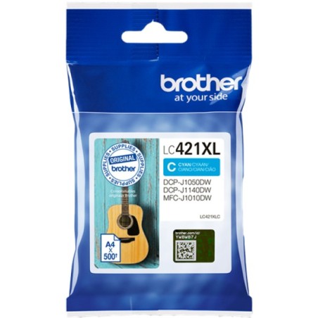 ORIGINAL Brother Cartuccia d'inchiostro ciano LC421XLC LC-421XLC ~500 Seiten