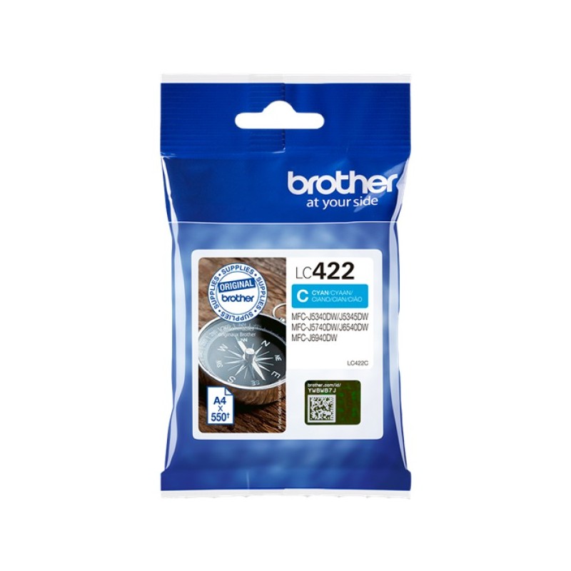 ORIGINAL Brother Cartuccia d'inchiostro ciano LC422C LC-422C ~550 Seiten