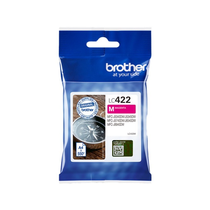 ORIGINAL Brother Cartuccia d'inchiostro magenta LC422M LC-422M ~550 Seiten