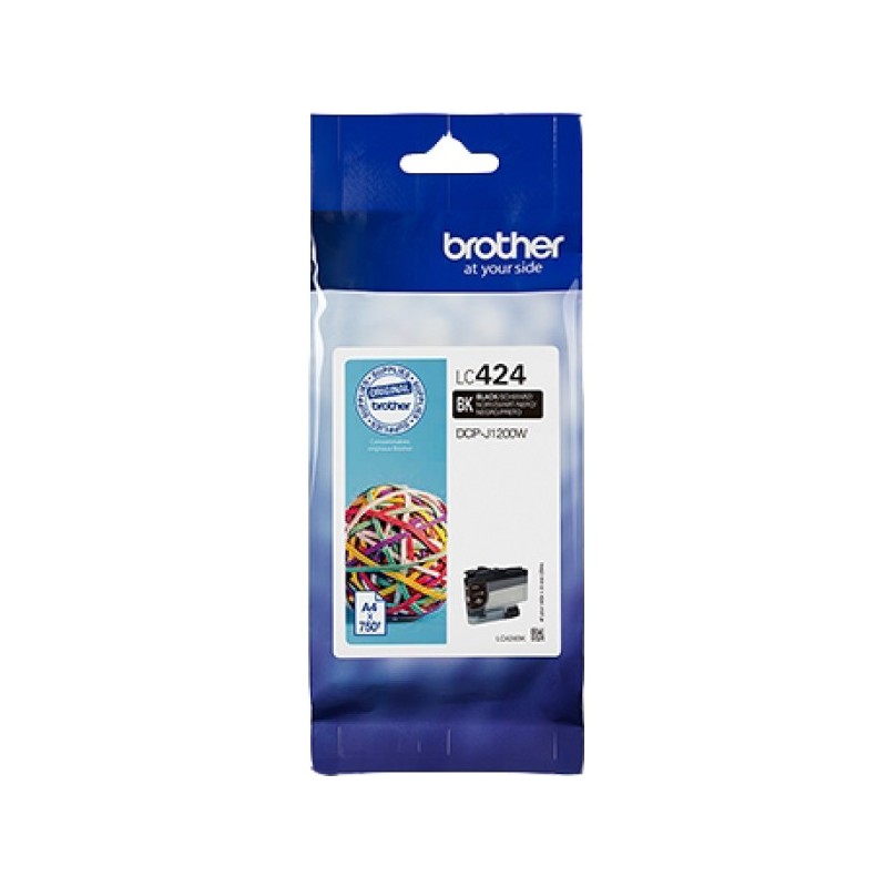 ORIGINAL Brother Cartuccia d'inchiostro nero LC424BK LC-424BK ~750 Seiten