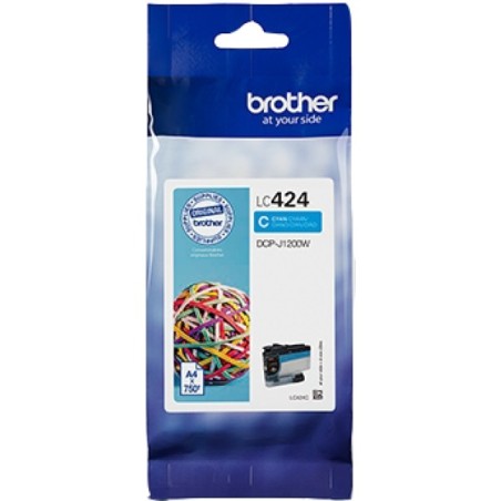 ORIGINAL Brother Cartuccia d'inchiostro ciano LC424C LC-424C ~750 Seiten