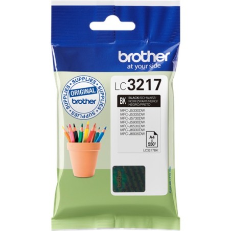 ORIGINAL Brother Cartuccia d'inchiostro nero LC3217BK LC-3217 ~550 Seiten