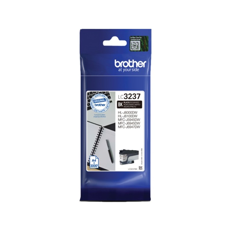 ORIGINAL Brother Cartuccia d'inchiostro nero LC3237BK LC-3237BK ~3000 Seiten
