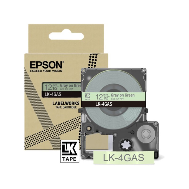 ORIGINAL Epson Nastro Grigiosuverde chiaro LK-4GAS C53S672105