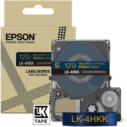 ORIGINAL Epson Nastro LK-4HKK C53S654002 Nastro satinato per etichettatrici Epson LK-4HKK oro/blu 12 mm (5 m)