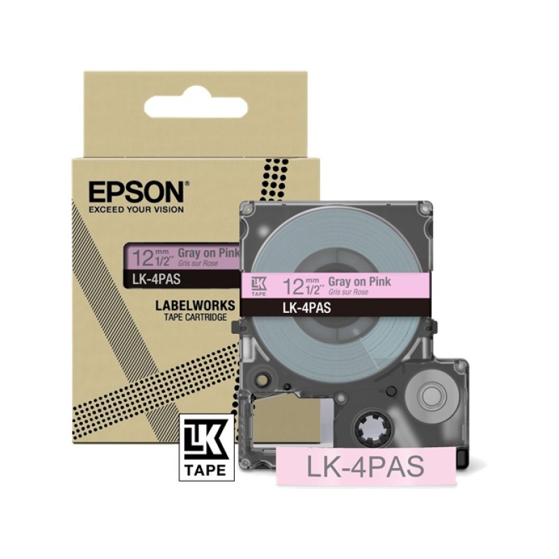 ORIGINAL Epson Nastro GrigiosuRosa LK-4PAS C53S672103