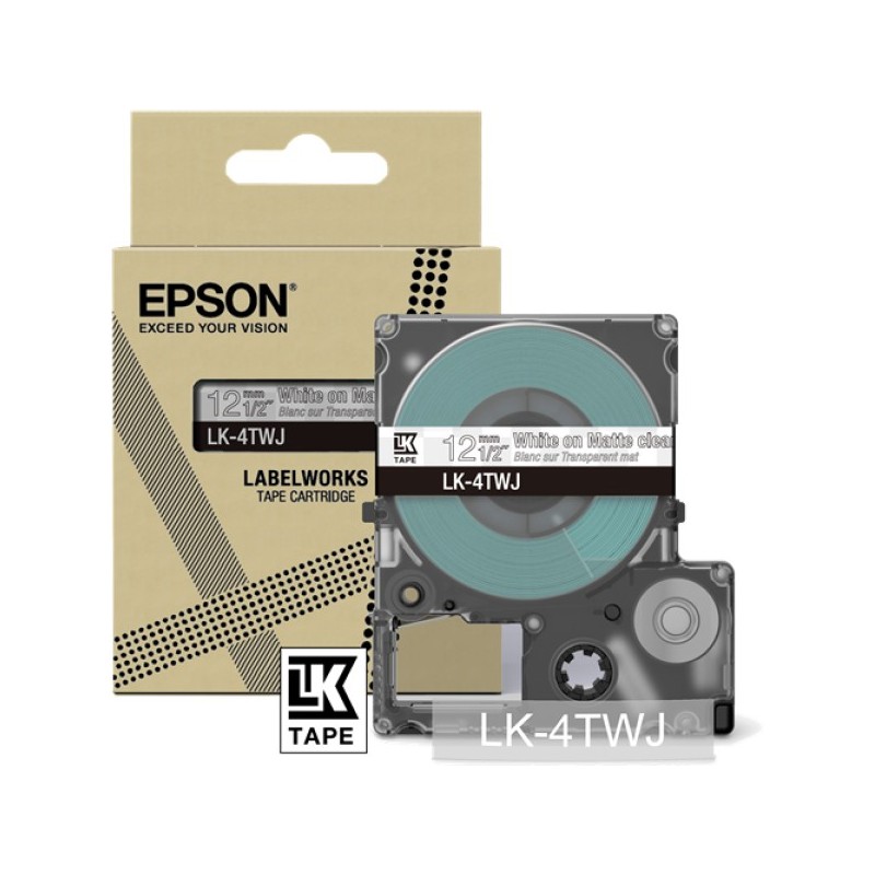 ORIGINAL Epson Nastro BiancosuTrasparente LK-4TWJ C53S672068
