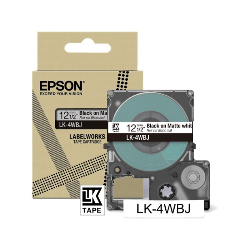 ORIGINAL Epson Nastro nerosuBianco LK-4WBJ C53S672062
