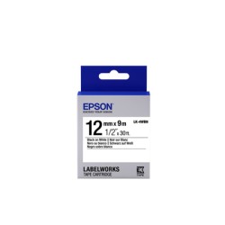 ORIGINAL Epson Nastro Nero su bianco LK-4WBN C53S654021 12 mm x 9 m