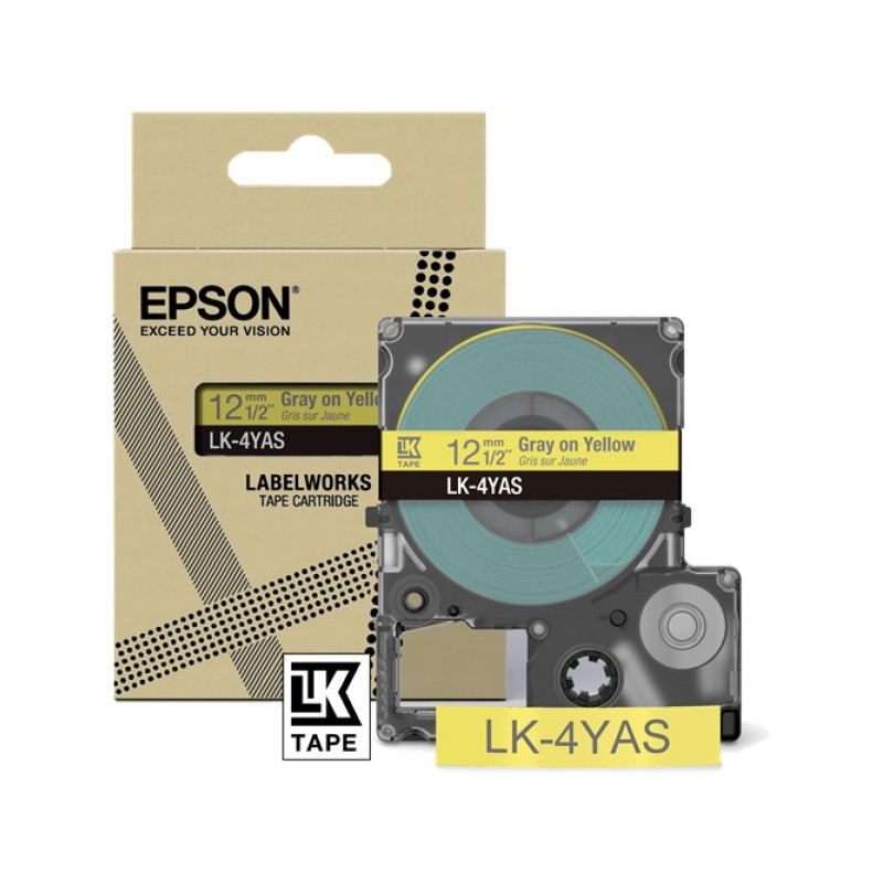 ORIGINAL Epson Nastro Grigiosugiallo LK-4YAS C53S672104
