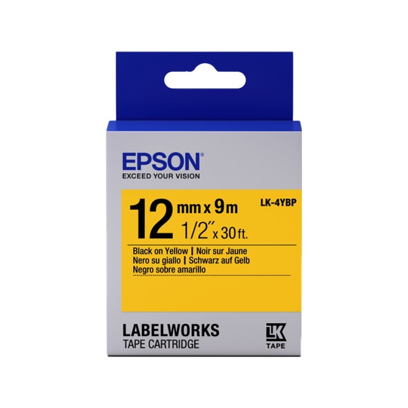ORIGINAL Epson Nastro Nero su giallo LK-4YBP C53S654008