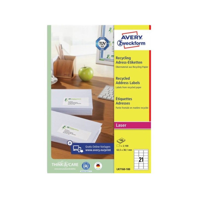 ORIGINAL AVERY Zweckform Etichette Bianco LR7160-100 Versandetiketten