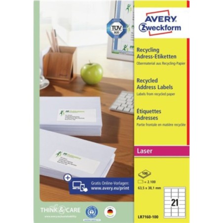 ORIGINAL AVERY Zweckform Etichette Bianco LR7160-100 Versandetiketten