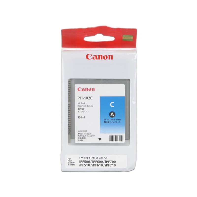 ORIGINAL Canon Cartuccia d'inchiostro ciano PFI-102c 0896B001 130ml