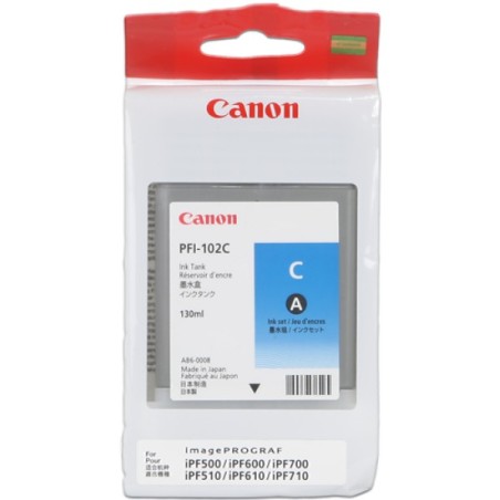 ORIGINAL Canon Cartuccia d'inchiostro ciano PFI-102c 0896B001 130ml