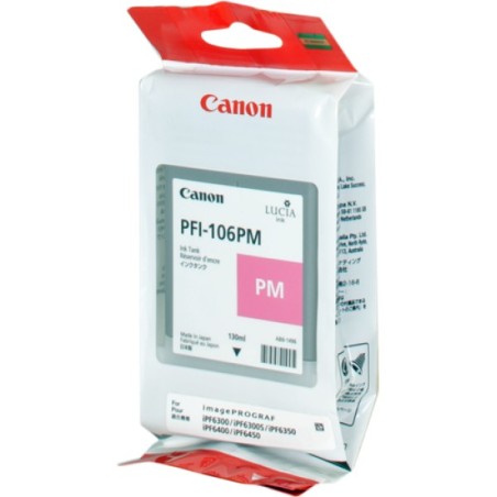 ORIGINAL Canon Cartuccia d'inchiostro magentafoto PFI-106pm 6626B001 130ml