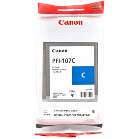 ORIGINAL Canon Cartuccia d'inchiostro ciano PFI-107c 6706B001 130ml