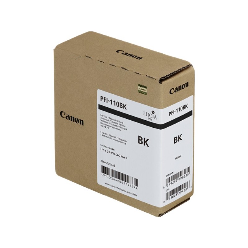 ORIGINAL Canon Cartuccia d'inchiostro nero PFI-110bk 2364C001 160ml
