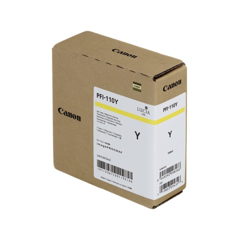 ORIGINAL Canon Cartuccia d'inchiostro giallo PFI-110y 2367C001 160ml