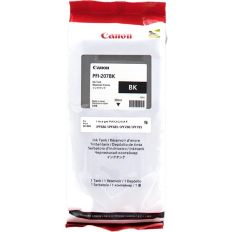 ORIGINAL Canon Cartuccia d'inchiostro nero PFI-207bk 8789B001 300ml