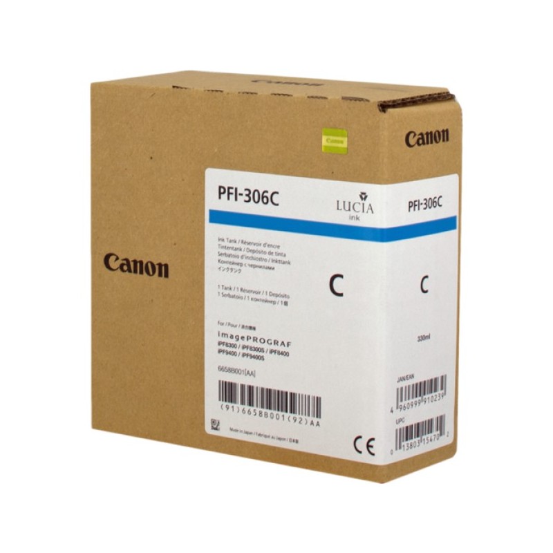 ORIGINAL Canon Cartuccia d'inchiostro ciano PFI-306c 6658B001 330ml