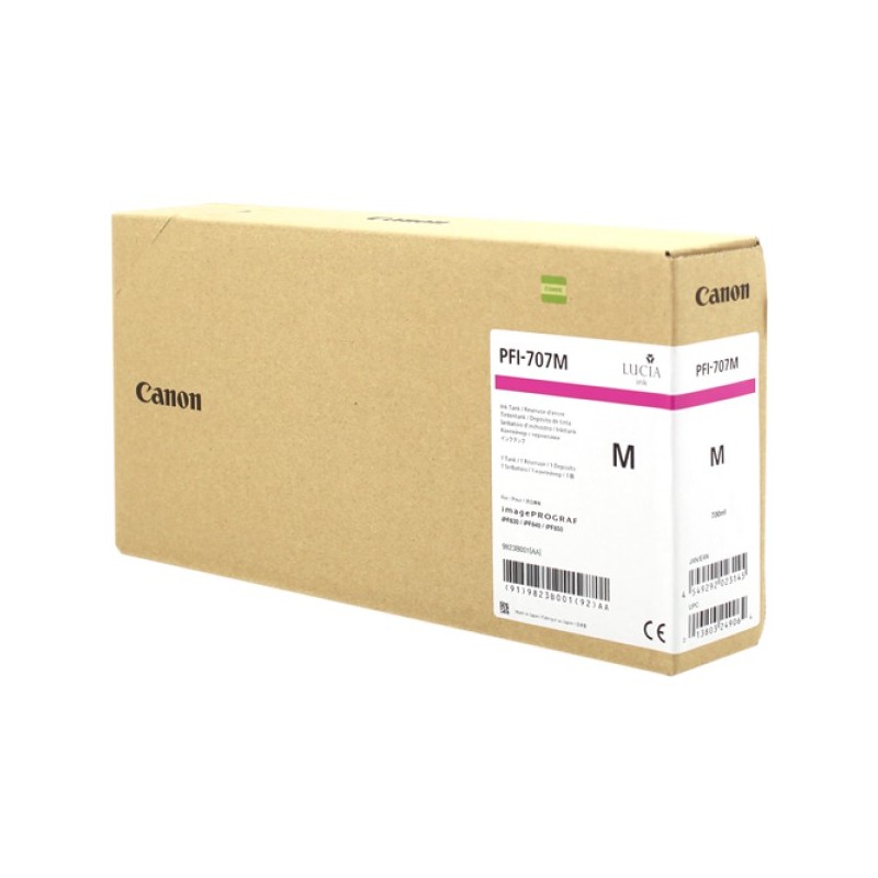 ORIGINAL Canon Cartuccia d'inchiostro magenta PFI-707m 9823B001 700ml