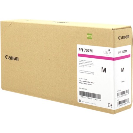ORIGINAL Canon Cartuccia d'inchiostro magenta PFI-707m 9823B001 700ml
