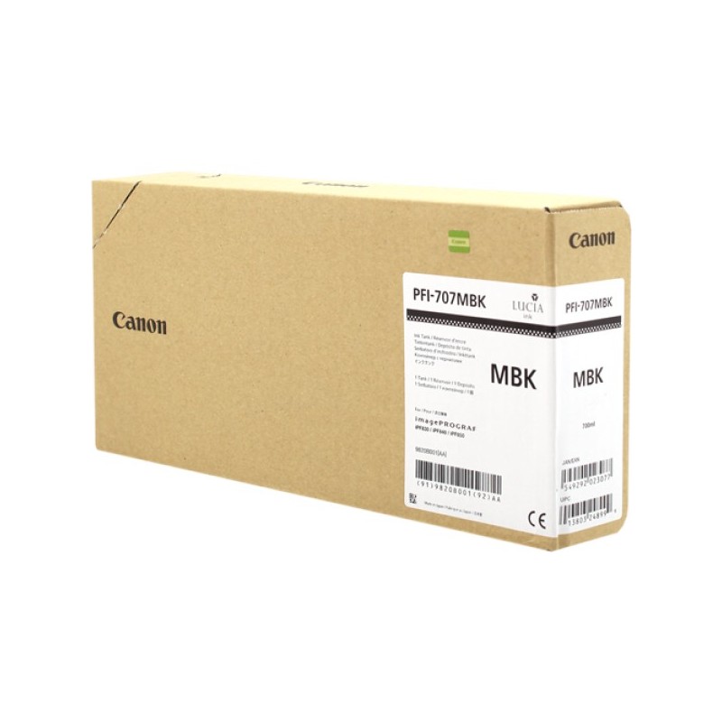 ORIGINAL Canon Cartuccia d'inchiostro Nero (opaco) PFI-707mbk 9820B001 700ml