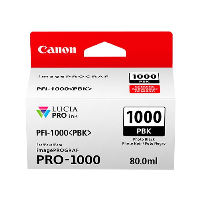 ORIGINAL Canon Cartuccia d'inchiostro Nero (Foto) PFI-1000pbk 0546C001 ~2205 Seiten 80ml