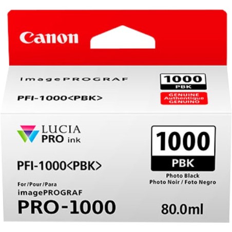 ORIGINAL Canon Cartuccia d'inchiostro Nero (Foto) PFI-1000pbk 0546C001 ~2205 Seiten 80ml