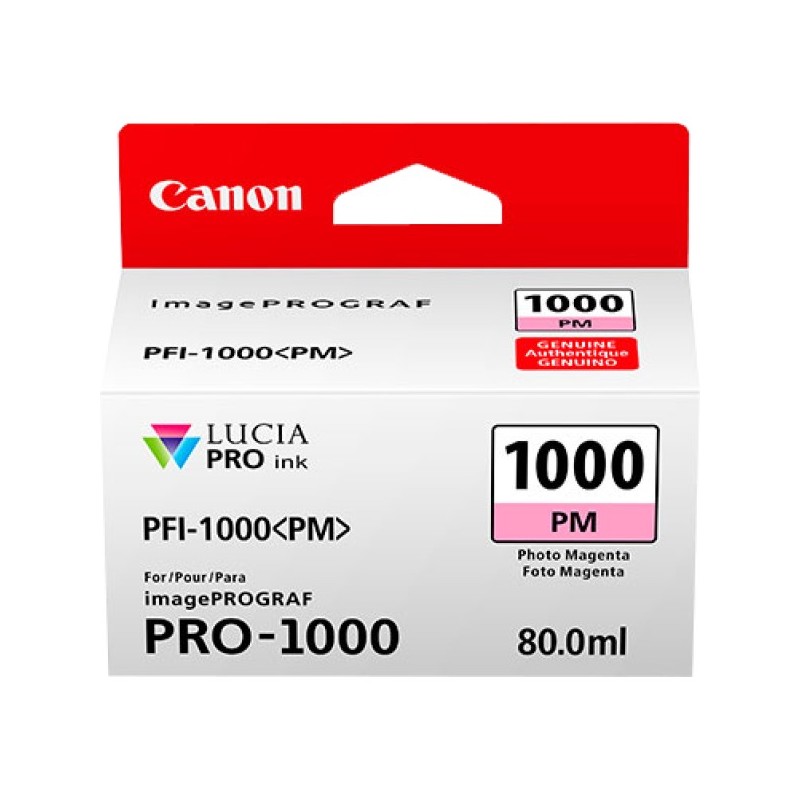 ORIGINAL Canon Cartuccia d'inchiostro magentafoto PFI-1000pm 0551C001 ~3755 Seiten 80ml