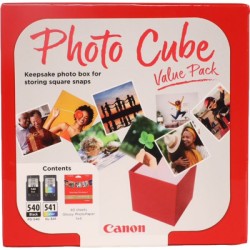ORIGINAL Canon Value Pack nero / differenti colori PG-540+CL-541 Photo Cube + 13x13 cm Photo Paper Plus Glossy II 40 Blatt ~580 