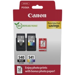 ORIGINAL Canon Value Pack nero / differenti colori / Bianco PG-540+CL-541 + 10x15 cm Fotopapier 50 Blatt ~360 Seiten