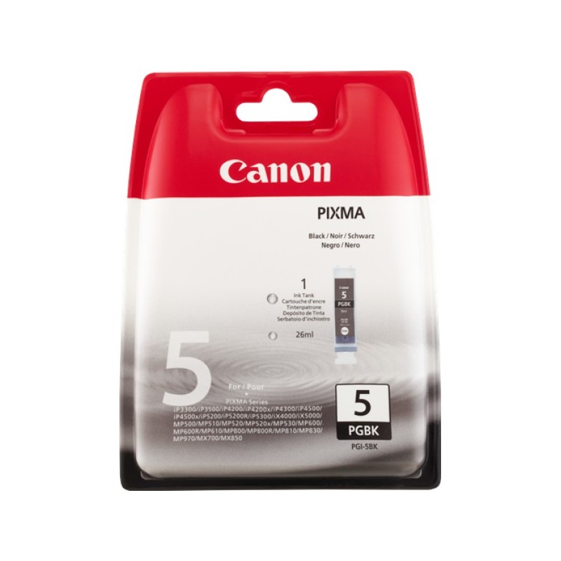 ORIGINAL Canon Cartuccia d'inchiostro nero PGI-5bk 0628B001 ~710 Seiten 26ml